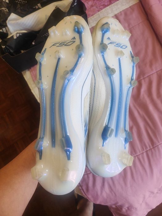 adidas F50 Elite Laceless FG Polar Victory - Footwear White/Silver