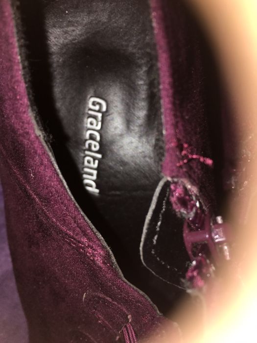 Graceland botki szpilki bordowe 40