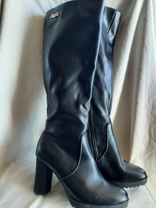 Buty kozaki damskie długie czarne