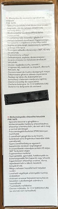 Removedor de calosidades AEG- novo, 2 anos de garantia