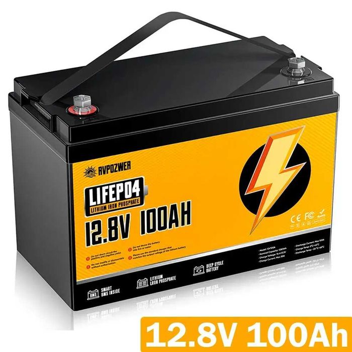 Аккумулятор LiFePO4 AVPOZWER 12.8V 100Ah с BMS, Без передплати!
