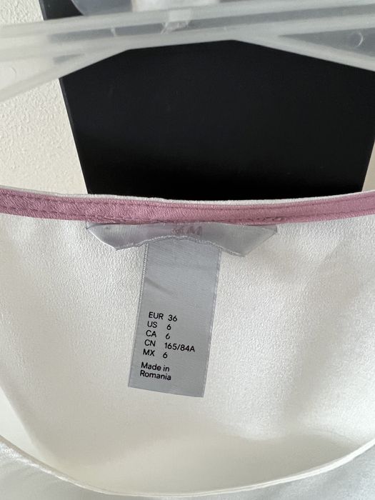 H&M biały top na ramiączkach luźny old money style  r. S