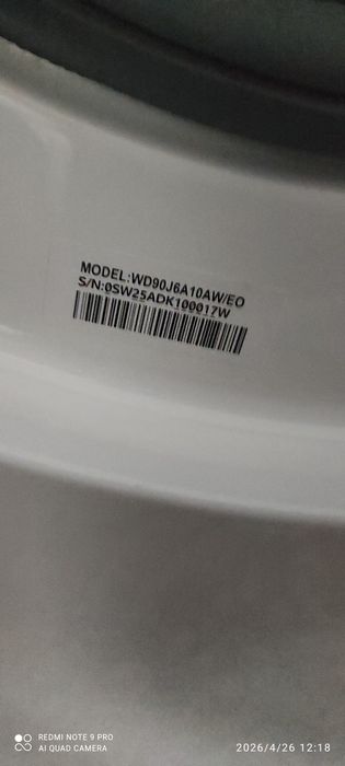 Pralko suszarka  premium 9kg prania 6 suszenia