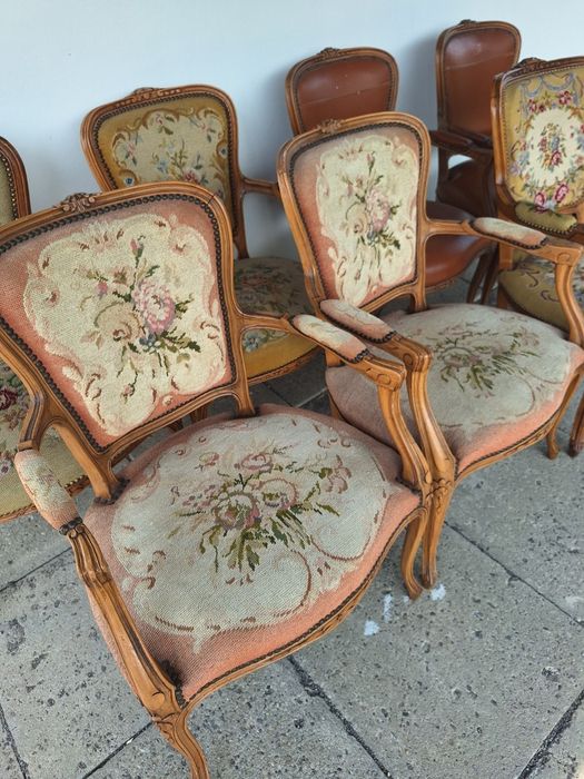 Krzesła ludwika gobelin piękne