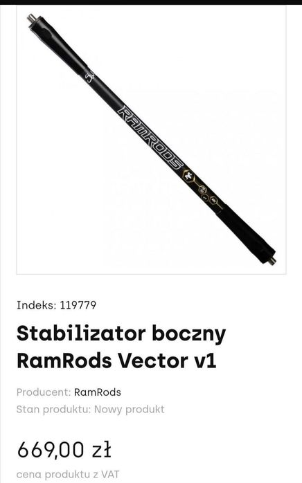 Stabilizatory Ramrods Vector V1 13,5 cali