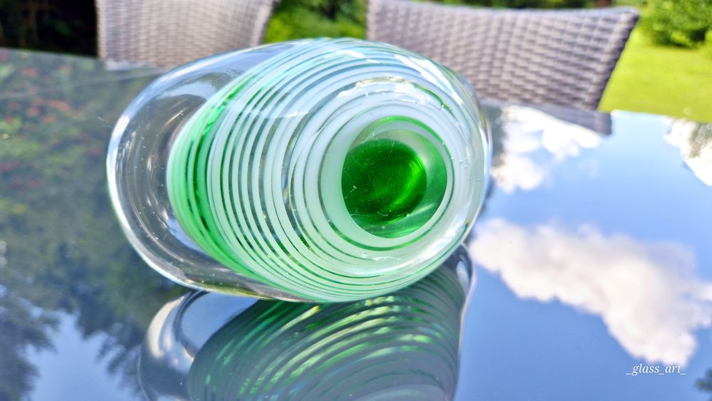 Unikat! Drost paterka przybornik szkło artystyczne Ząbkowice PRL