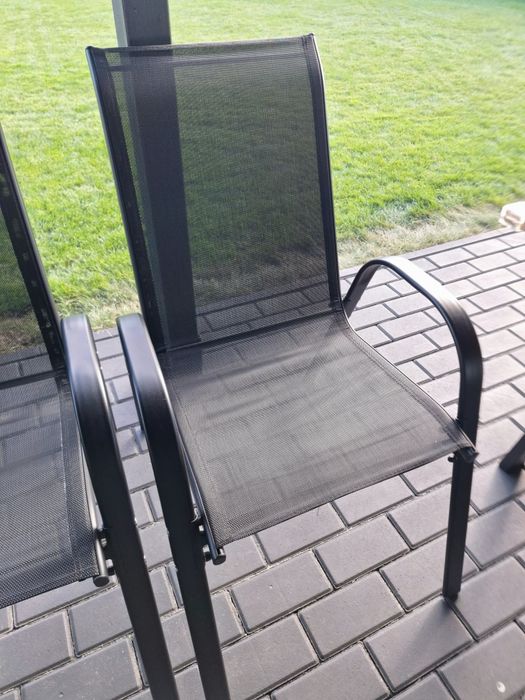Krzesło metalowe ogrodowe czarne x4