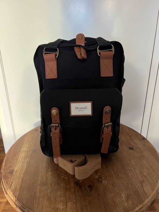 Backpack Mochila Preta Black Vintage Nova Embalada