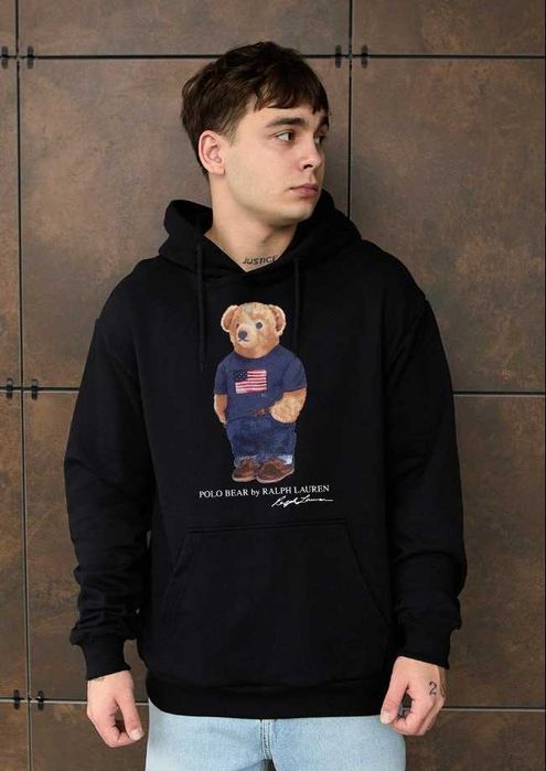 Ralph Lauren USA Bear Черное Худи - Ральф Лаурен Кофта