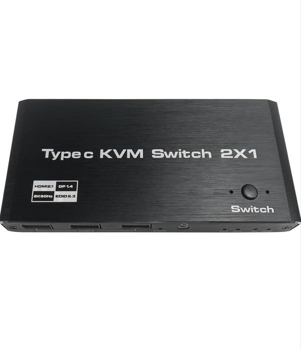 KVM-перемикач 2 в 1 з виходом USB-C 8K при 60 Гц 4K при 120 Гц, для Windows 11/10/8/7/Vista/XP, Mac OS X 10.9