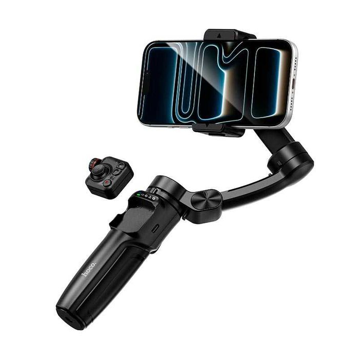 Трехосевой стабилизатор для смартфона HOCO K91 Gimbal | Стедикам для телефона, iPhone, Android | 3-осевой гимбал с пультом, штативом и Bluetooth