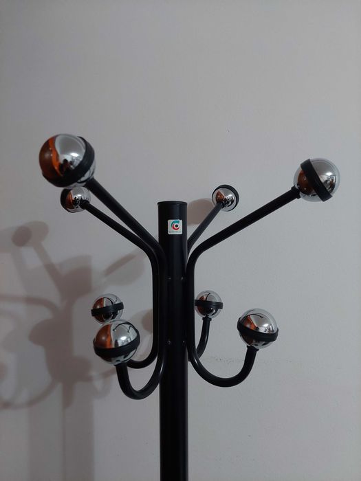 Bengaleiro Cabideiro de pé Cilindro H-12 - 8 ganchos. Preto metal