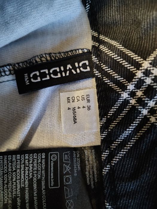 Spódnica w kratkę,r.S, H &M, Vintage