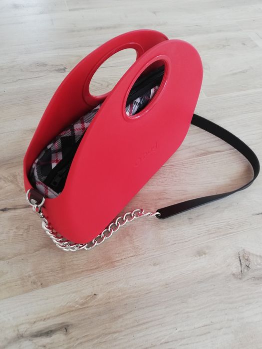 Trebka O bag Obag Moon duży Rosso pasek skóra oryginał organizer
