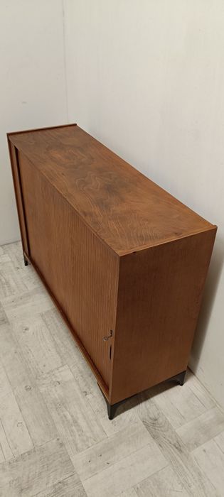 komoda sideboard PRL vintage design pod telewizor z roletą