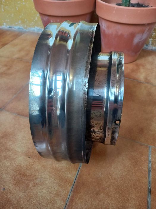 Chapéu com aba inox D200 chaminé