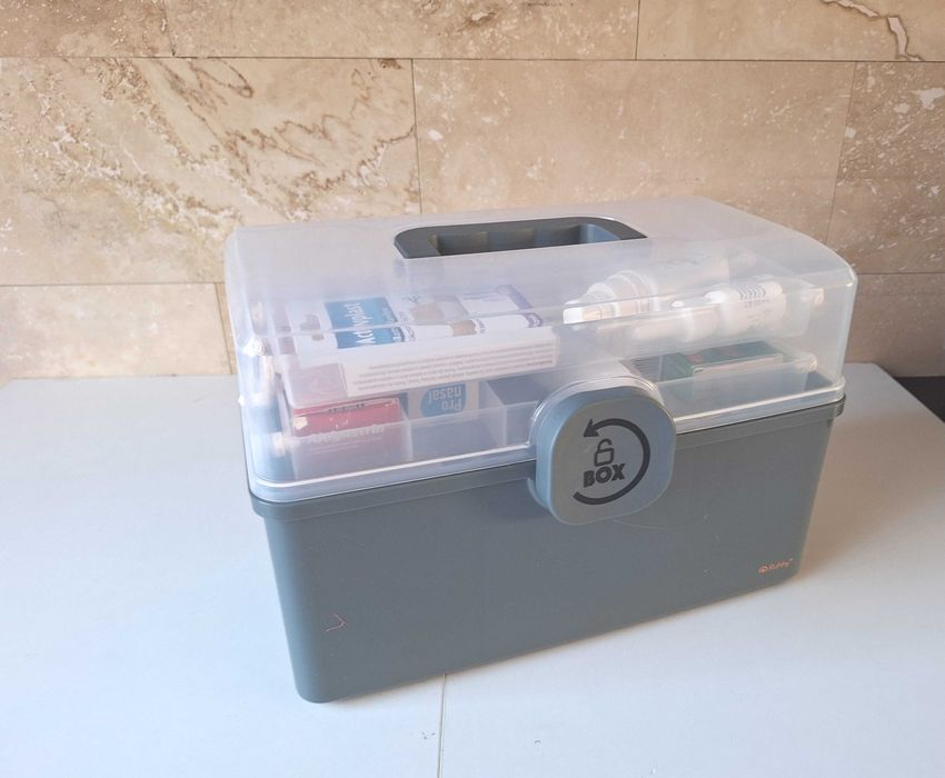 NOWY Duży organizer box XL na leki kosmetyki apteczka wielofunkcyjny