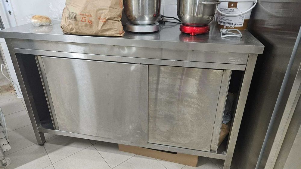 Bancada inox c/portas