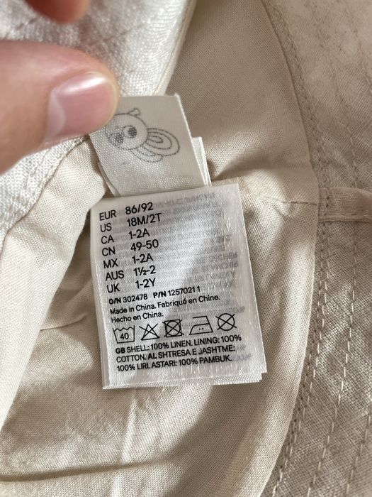 H&M Adorables kapelusz lniany beżowy 86 / 92