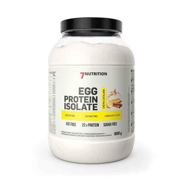 7Nutrition EGG Protein Isolate 900g Izolat Białka JAJ Bez Laktozy Krem Kataloński