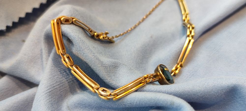 Старинный Золотой браслет 56пр. С сапфиром