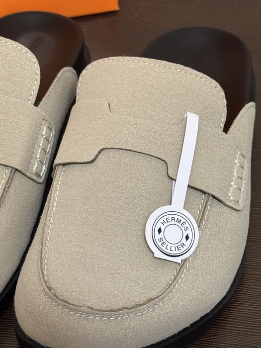 Мюлі, сабо замша  жіночі бежеві HERMES 37р