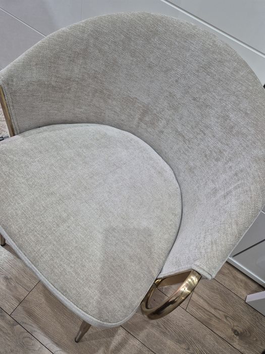 Krzesło clara fotel glamour złoto beż krem elegancja