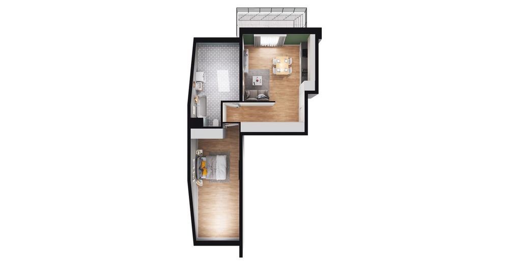 2-pokojowe mieszkanie 46m2 + balkon