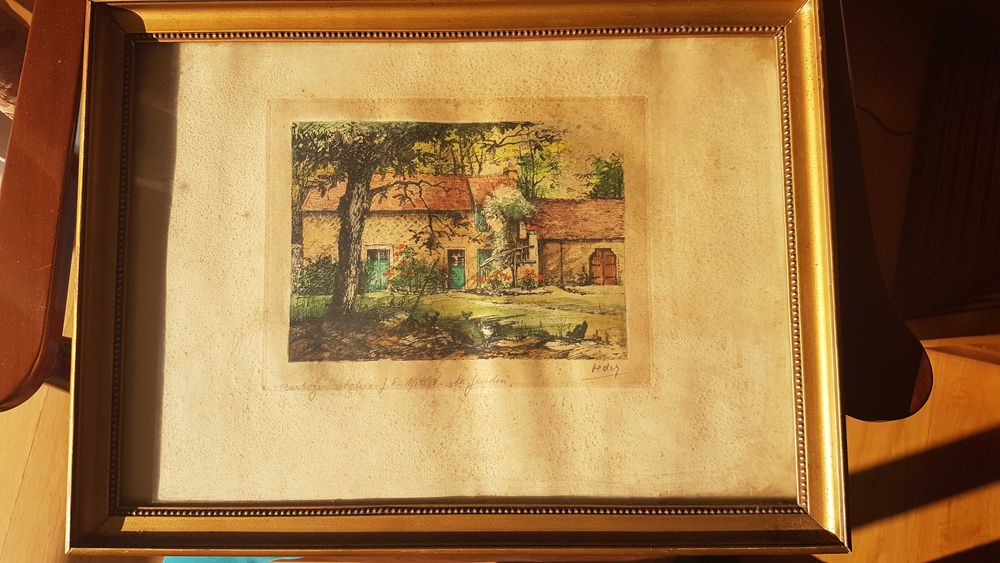 Pintura de J.F. Millet - Le Jardin - Assinada - Século XIX