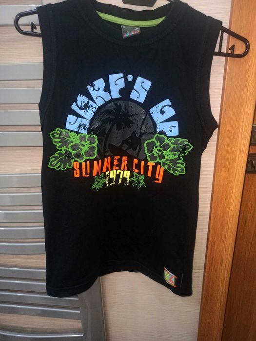 Zestaw t-shirt, koszulka bez rękawów rozmiar 146 czarny