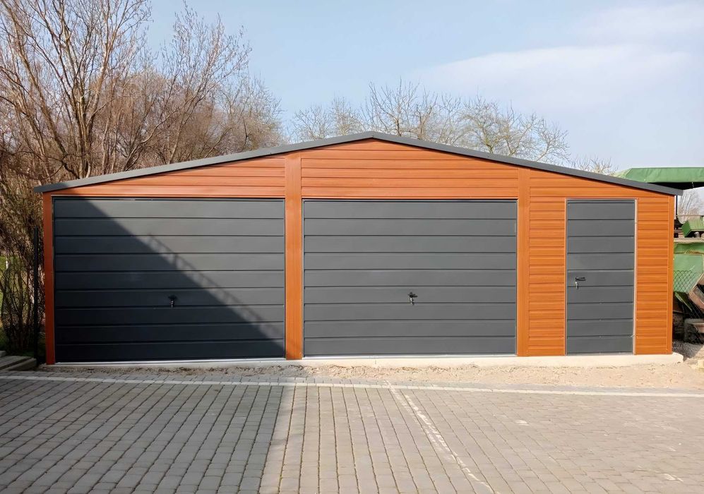 Garaż blaszany Premium 8x6m – dach dwuspadowy, montaż gratis