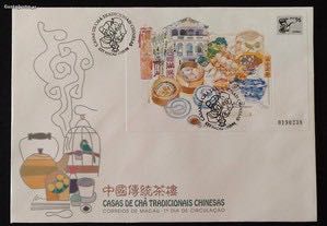 FDCB - envelope 1.dia bloco - Casas de Chá - Macau - 1996