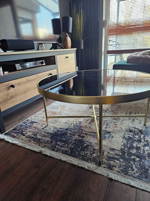 Stolik kawowy czarny szklany