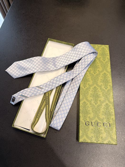 Krawat Gucci jasnoniebieskie