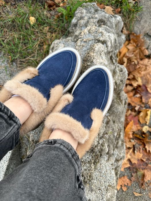 Зимові лофери замшеві