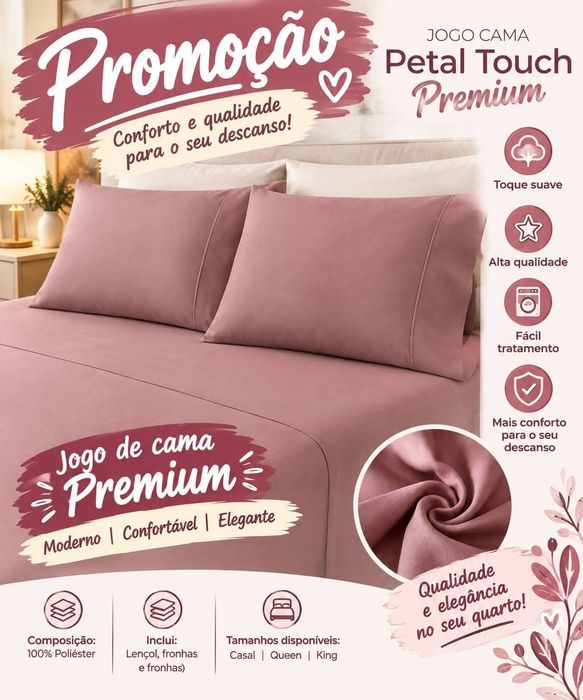 Conjunto de lençóis cama de casal