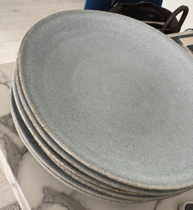 Pratos ceramica azuis 4 unidades