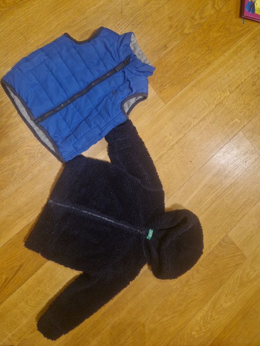 Bluza/ kurtka miś benetton i kamizelka 86