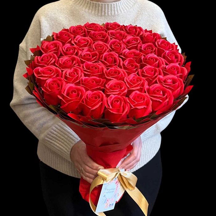 Prezent na 40 Urodziny. Bukiet mydlany kwiaty mydlane róże 40 szt.