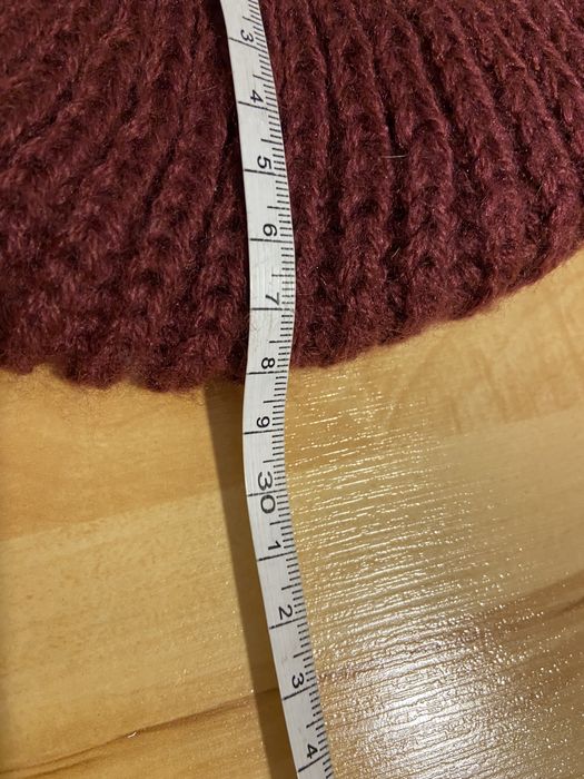 Moherowy beret ocieplany bordowy ciepły zima Vintage