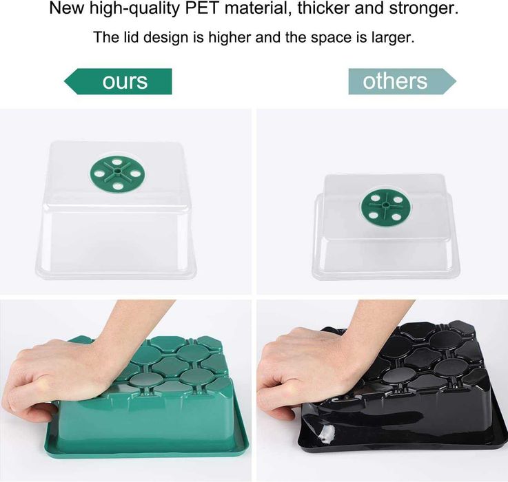 Bandejas de germinação 5 peças 60 células bandeja sementes