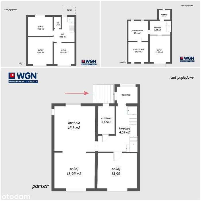 Dom wolnostojący, 5 pokoi, działka 1090 m2, objęta MPZP, Koziegłowy.