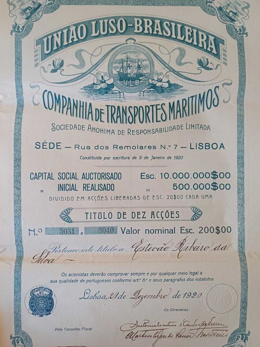 LOTE DE AÇÕES E LETRAS DE CÂMBIO ANTIGAS (1880–1960) — 15 documentos