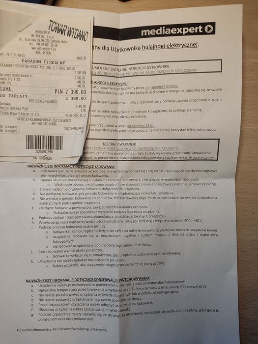 Hulajnoga elektryczna XRIDER M10