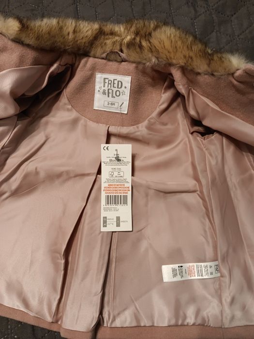 Nowy płaszczyk różowy chrzest