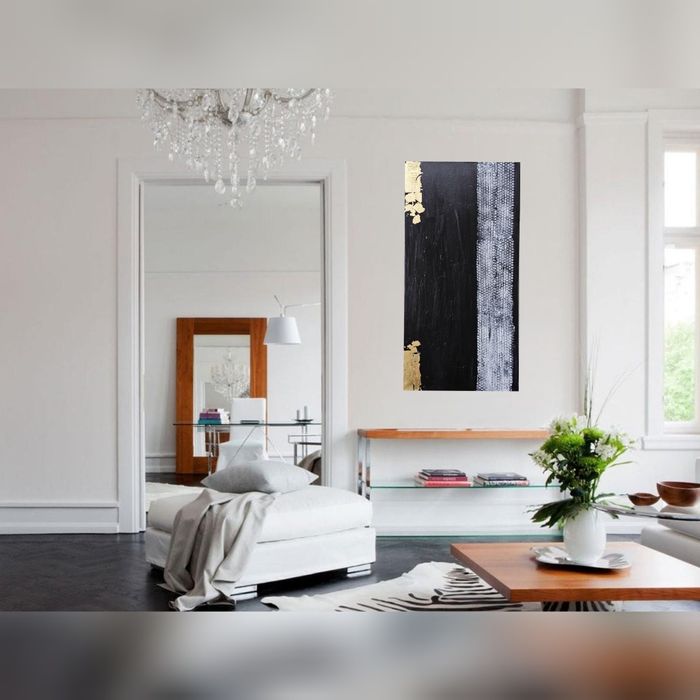 Картина інтер'єрна, виконана акрилом із золотою поталлю