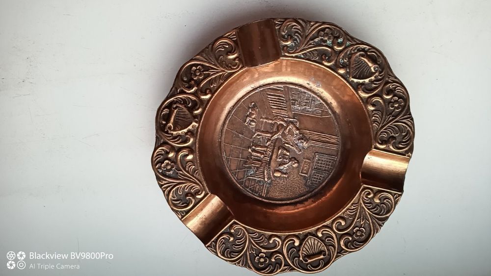 Спичечник и пепельницы медь Швеция