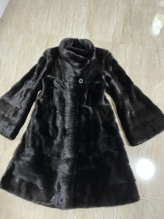 Ідеальна чорна норкова шуба, Италия,поперечка, шубка норка
