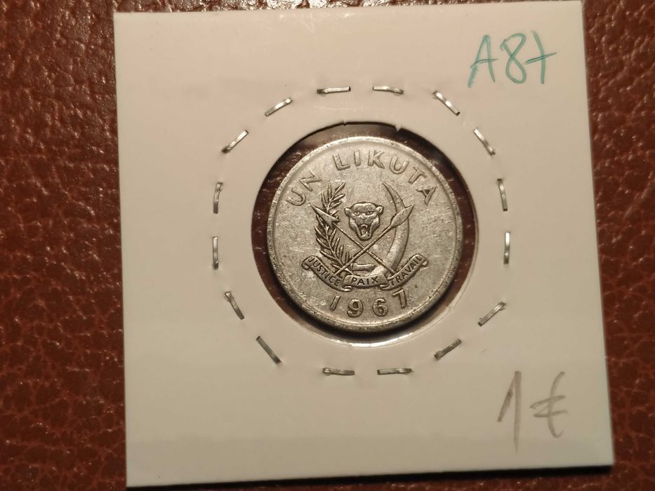 A87 - 1 Likuta Coin from 1967 - Congo (DRC)