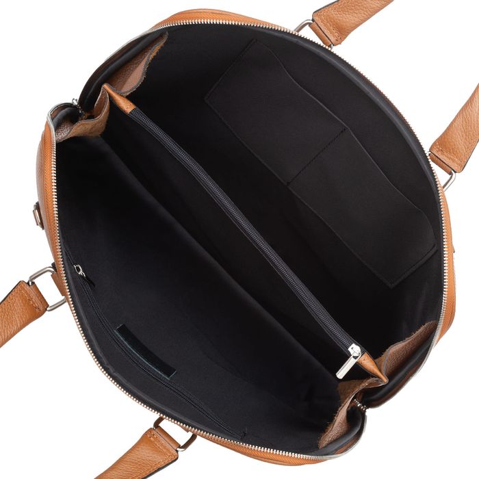 VERA PELLE torebka skórzana teczka A4 torba na laptopa V537 camel